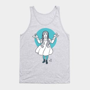 Dorothy holding Silver Shoes Tank Top